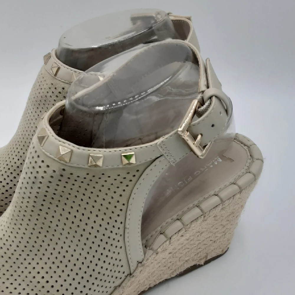 Marc Fisher Senton Leather Espadrille Wedge Sandal.